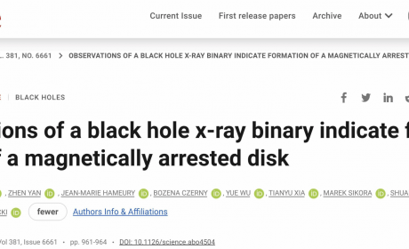 游贝团队在《科学》杂志发表黑洞吸积磁场研究