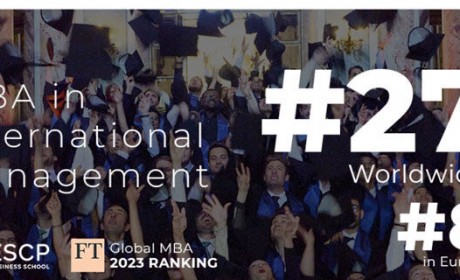 ESCP在2023年《金融时报》全球MBA排行榜中位列第27